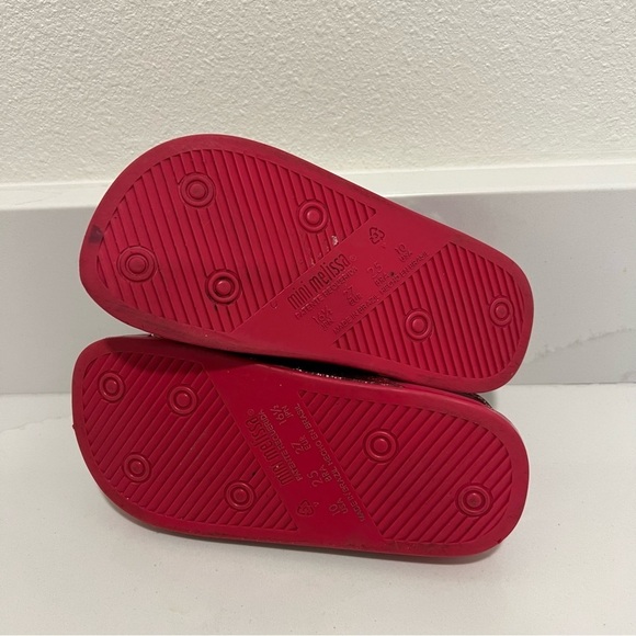 Mini Melissa Garnet Glitter Beach Slingback Open Toe Slide Sandals Size 10 - Picture 7 of 11
